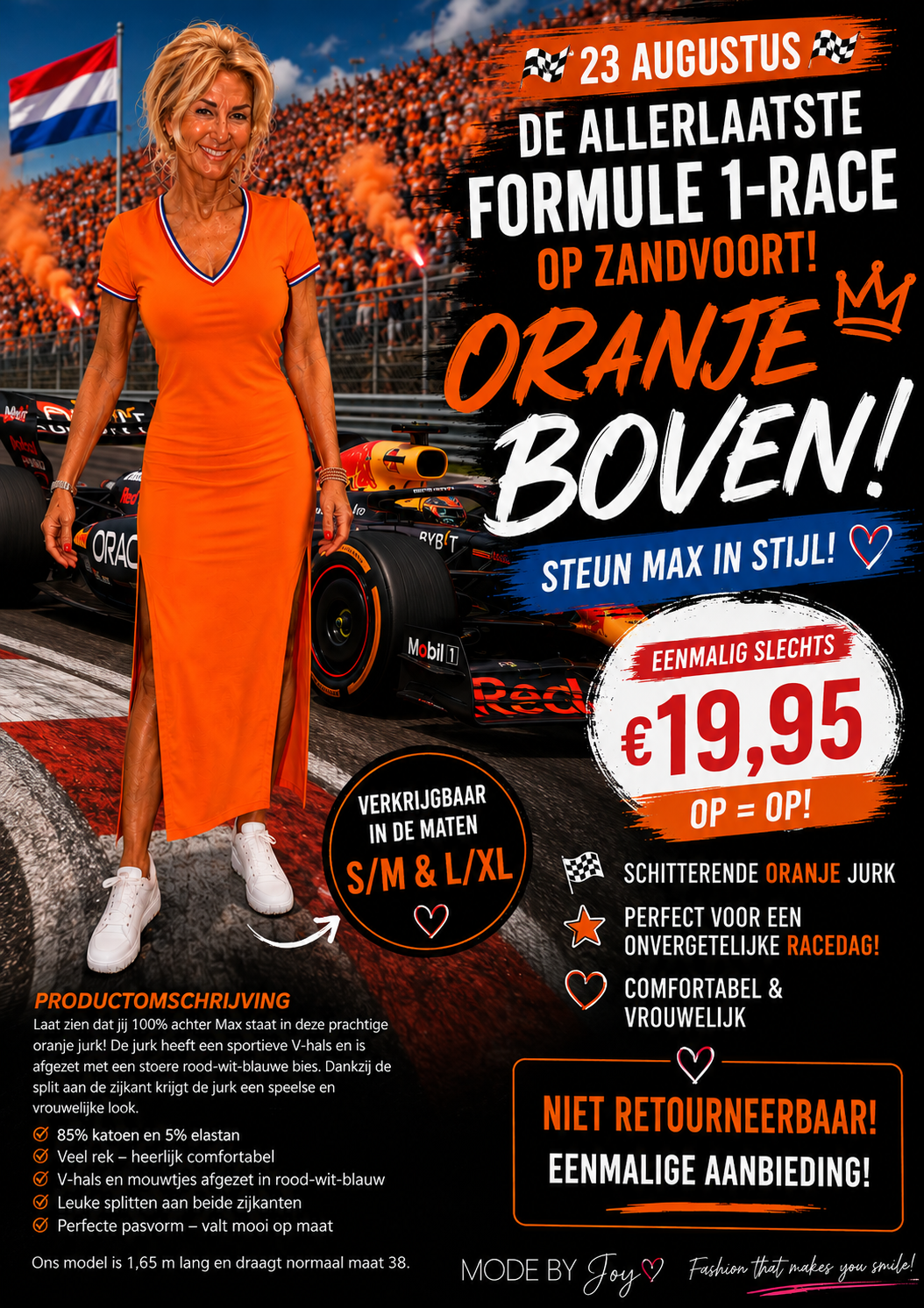 F1 Max orange kjole